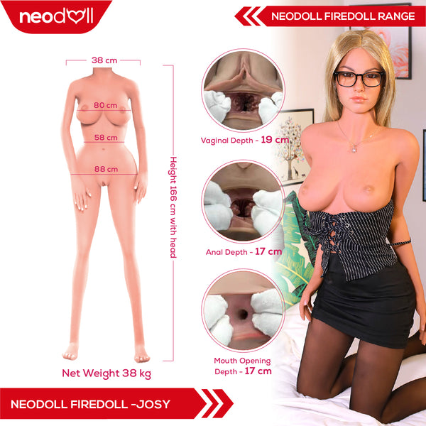 Fire doll - Josy -Realistic Sex Doll - 166cm - Light Tan - Gel Breast