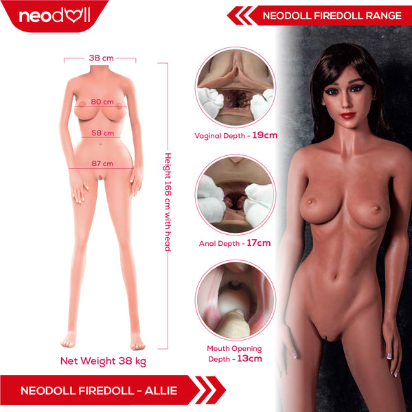 Fire Doll - Allie - Realistic Sex Doll - 166cm - Light Tan - Gel Breast