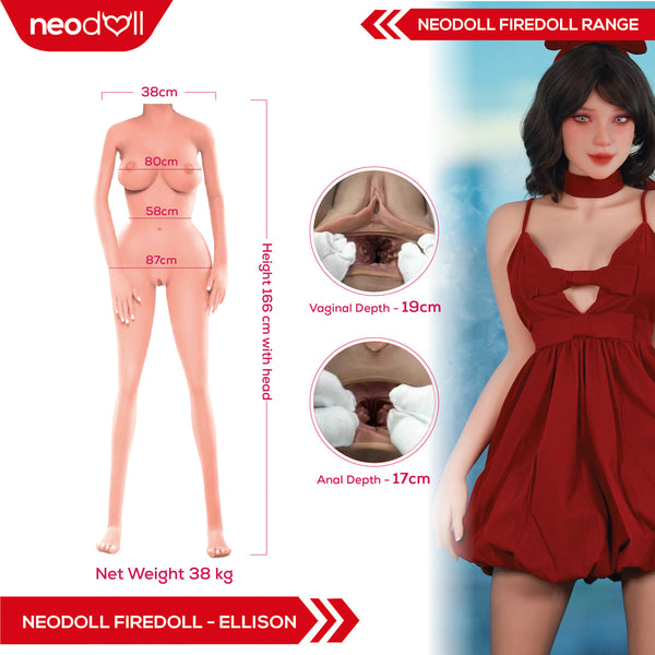 Fire Doll - Ellison - Realistic Sex Doll - 166cm - Light Tan - Gel Breast
