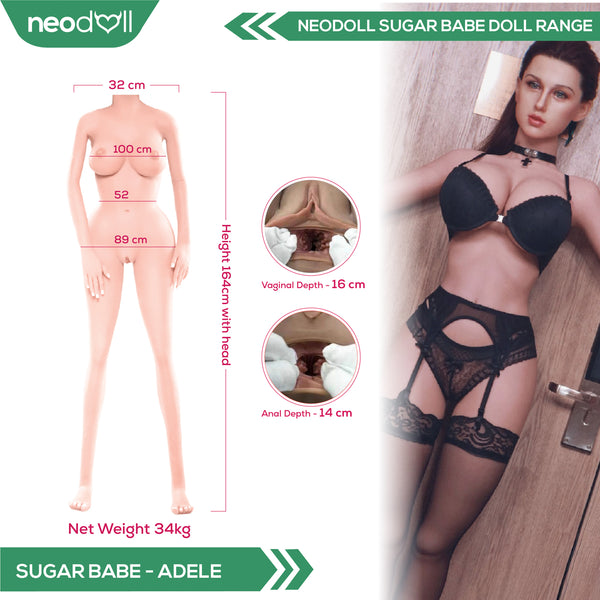Neodoll Sugar Babe - Adele - Silicone TPE Hybrid Sex Doll - 164cm - Natural