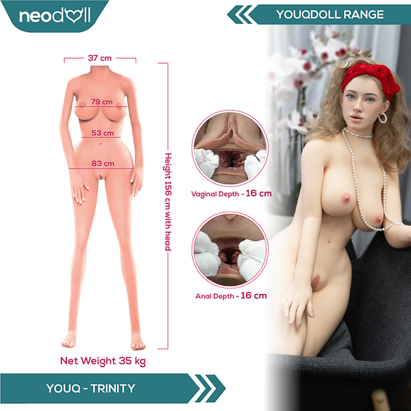 Youqdoll - Trinity - Hybrid Realistic Sex doll - 156cm - Natural