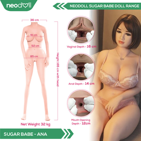 Neodoll Sugar Babe - Ana - Realistic Sex Doll - Gel Breast - 165cm - White
