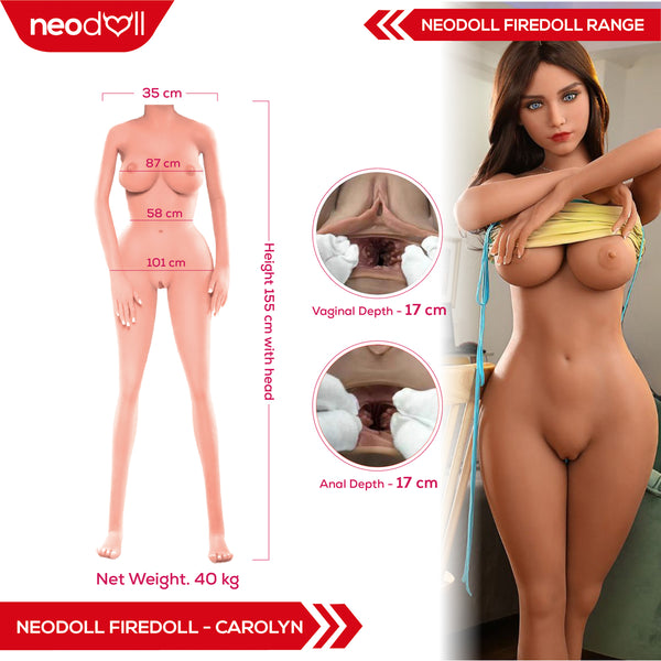Fire Doll - Carolyn - Realistic Sex Doll - 155cm - Light Tan - Gel Breast