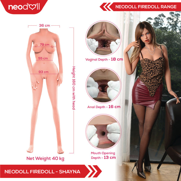 Fire Doll - Shayna - Realistic Sex Doll - 166cm - Light Tan - Gel Breast - Movable Jaw