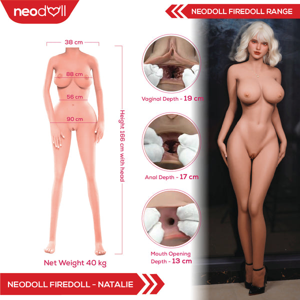 Fire Doll - Natalie - Realistic Sex Doll - 166cm - Light Tan - Gel Breast
