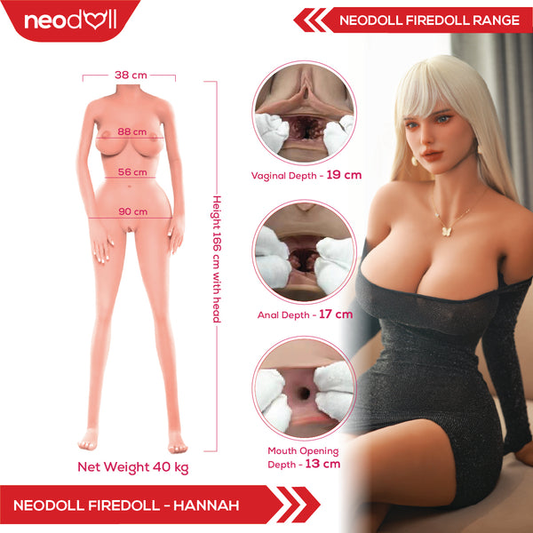 Fire Doll - Hannah - Realistic Sex Doll - 166cm - Light Tan - Gel Breast